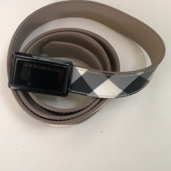 Burberry Authentic Check Print Logo Plaque Belt Size 36/90 - Picture 2 of 8